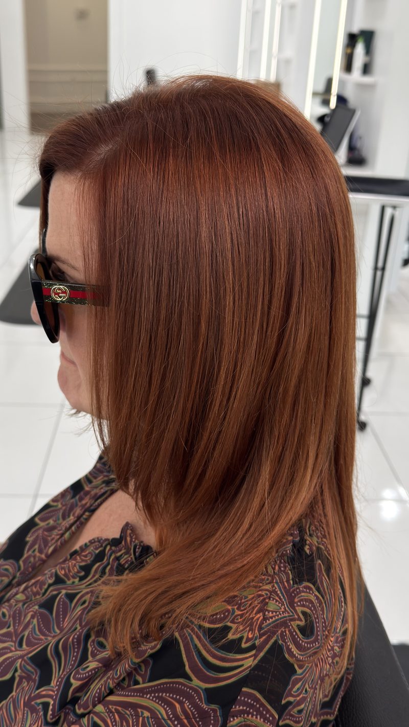 Rich copper-red dimensional color